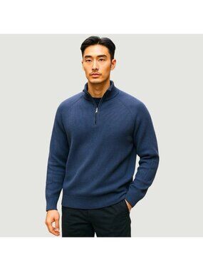 Banana Republic Men's XL Navy Half-Zip Pullover Sweatshirt d1639